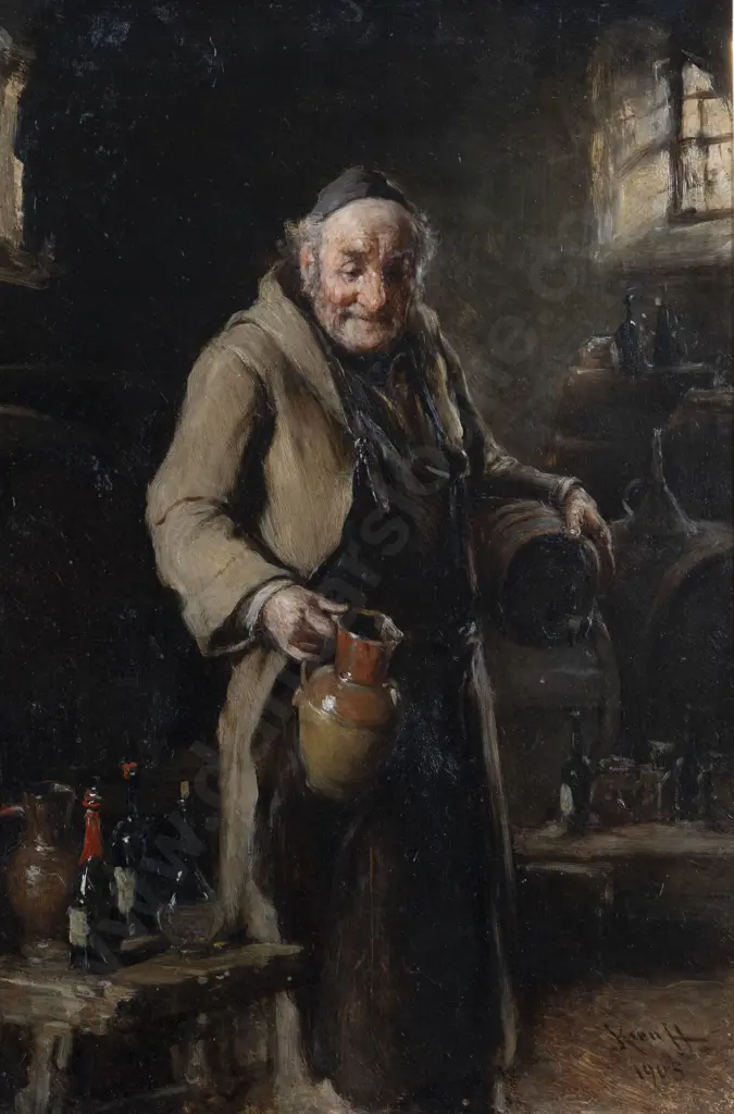 Hermann Armin Kern (Hungarian 1839 - 1912) - Cellarman Image 1++