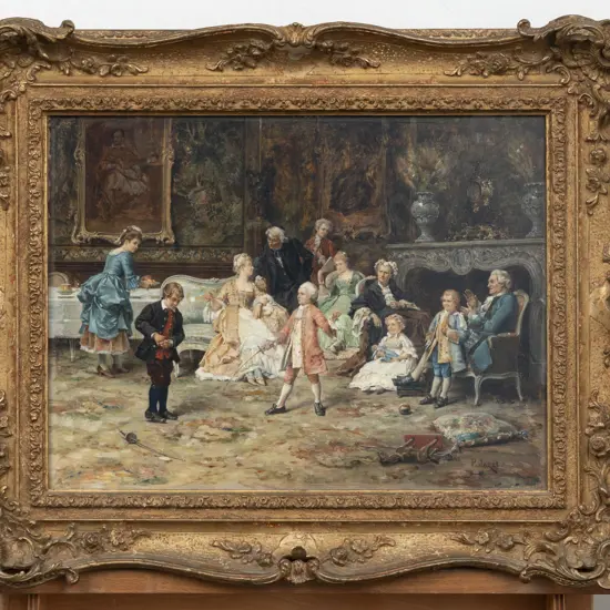 Paul Leon Jazet (French 1848 - 1918) - Interior Scene