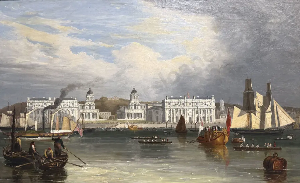 Attributed Frederick Calvert (British 1815 - 1844) - Greenwich Palace and the Queens Home Image 1++