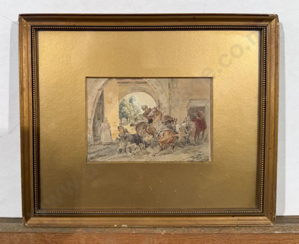 Attributed Philip Wouwerman (Dutch 1619 - 1688) - Goat in Stable Image 1++