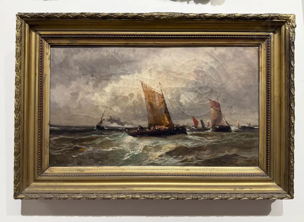 John Callow (British 1822 - 1878) - Fishing Smacks Image 1++