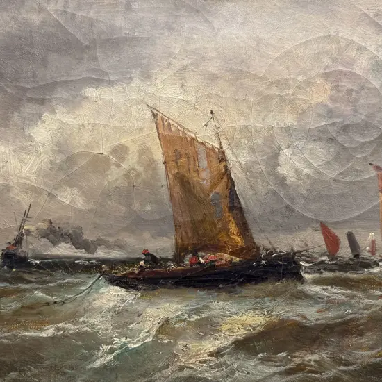 John Callow (British 1822 - 1878) - Fishing Smacks