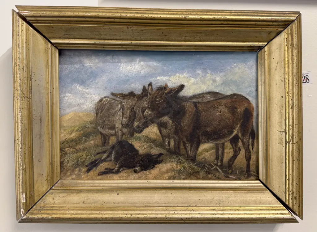 E W Heckhs (?) -  Study Of Donkeys (a/f) Image 1++