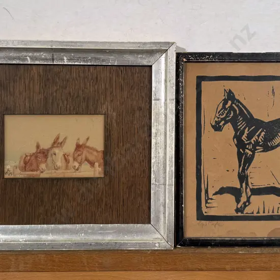 Unknown Artist - Study of Donkeys