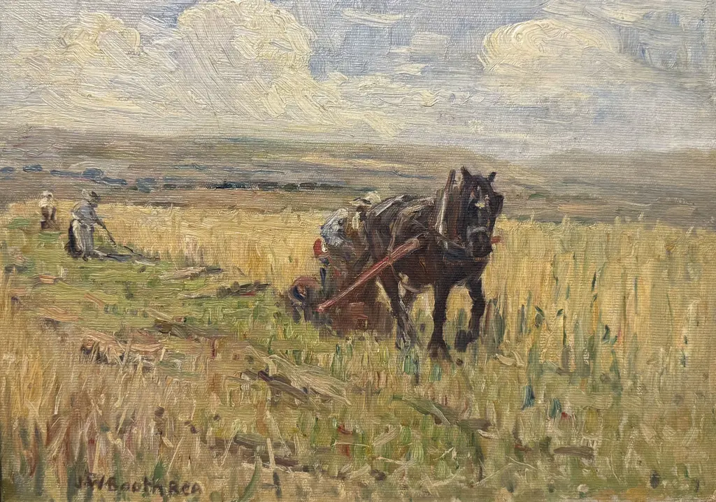 James William Booth (Staithes Group 1867-1953) - Ploughing Time Image 1++