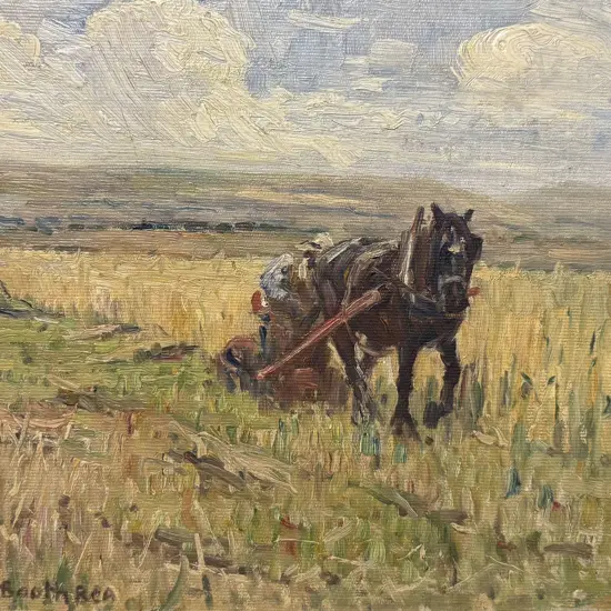 James William Booth (Staithes Group 1867-1953) - Ploughing Time