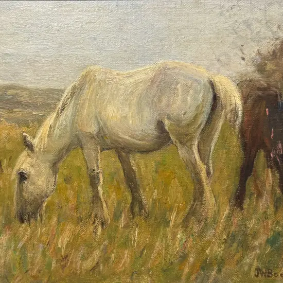 James William Booth, (Staithes Group 1867-1953)Two Horses Grazing