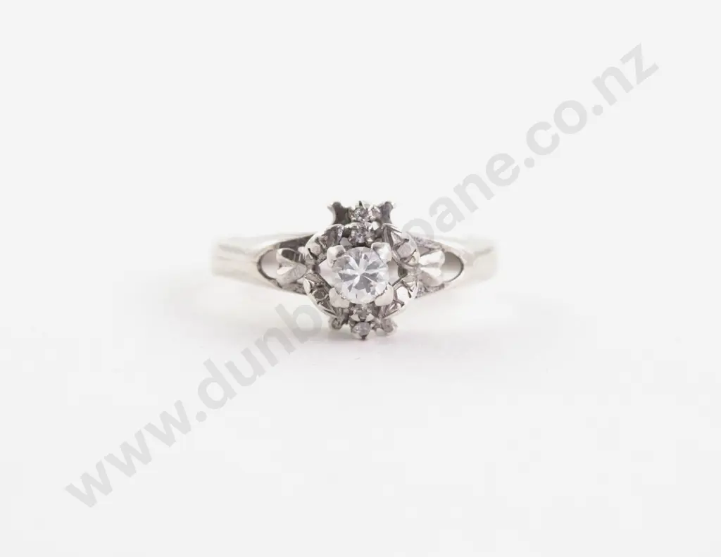 18ct White Gold Solitaire Diamond Ring Image 1++
