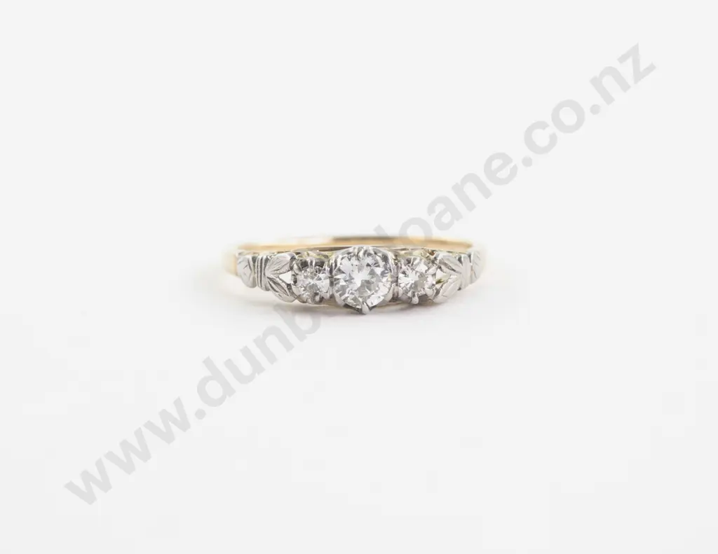 18ct Three Stone Diamond Bridge Ring Image 1++
