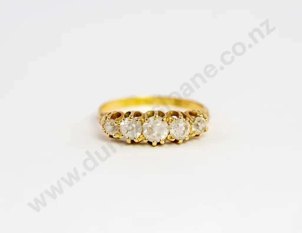 18ct Five Stone White Sapphire Bridge Ring Image 1++