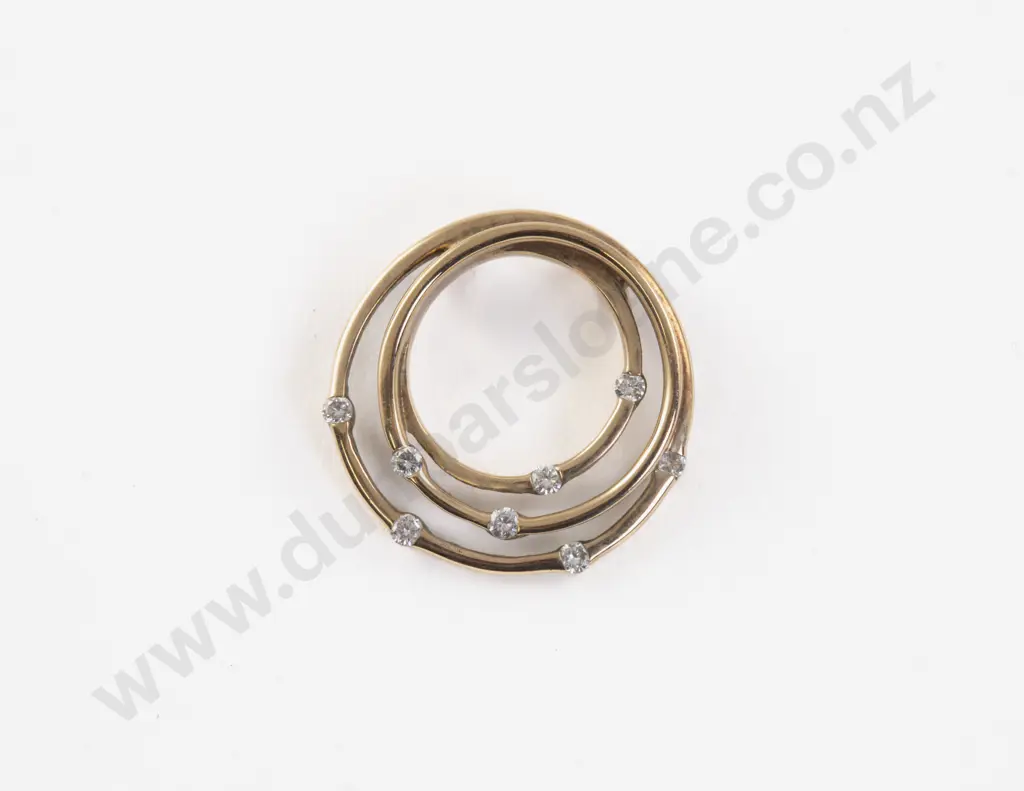 9ct Triple Circular Diamond Pendant Image 1++