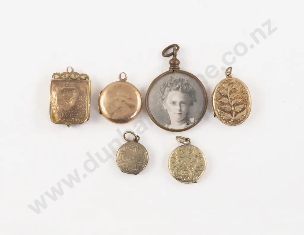 Five Victorian Gold Photo Lockets Image 1++