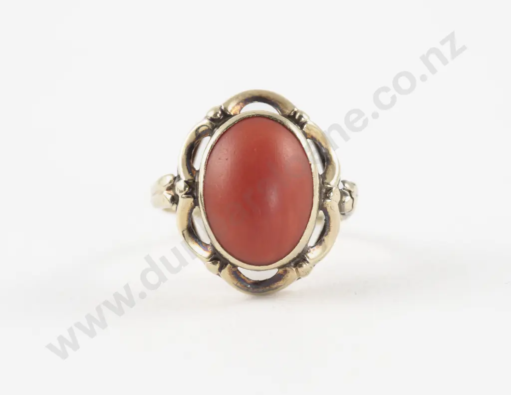 14ct Single Coral Dress Ring Image 1++