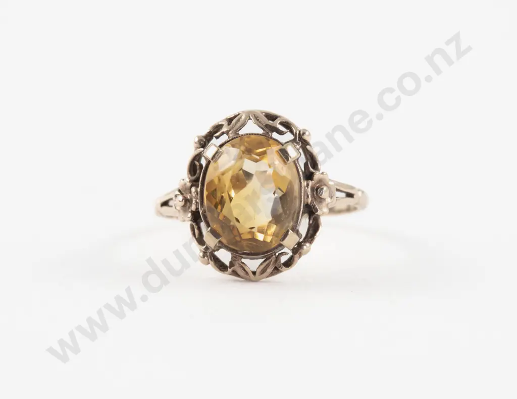 9ct Single Citrine Ring Image 1++