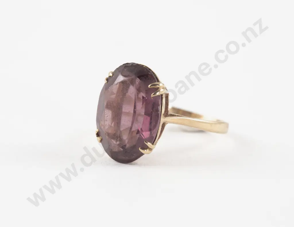 9ct Single Amethyst Dress Ring Image 1++