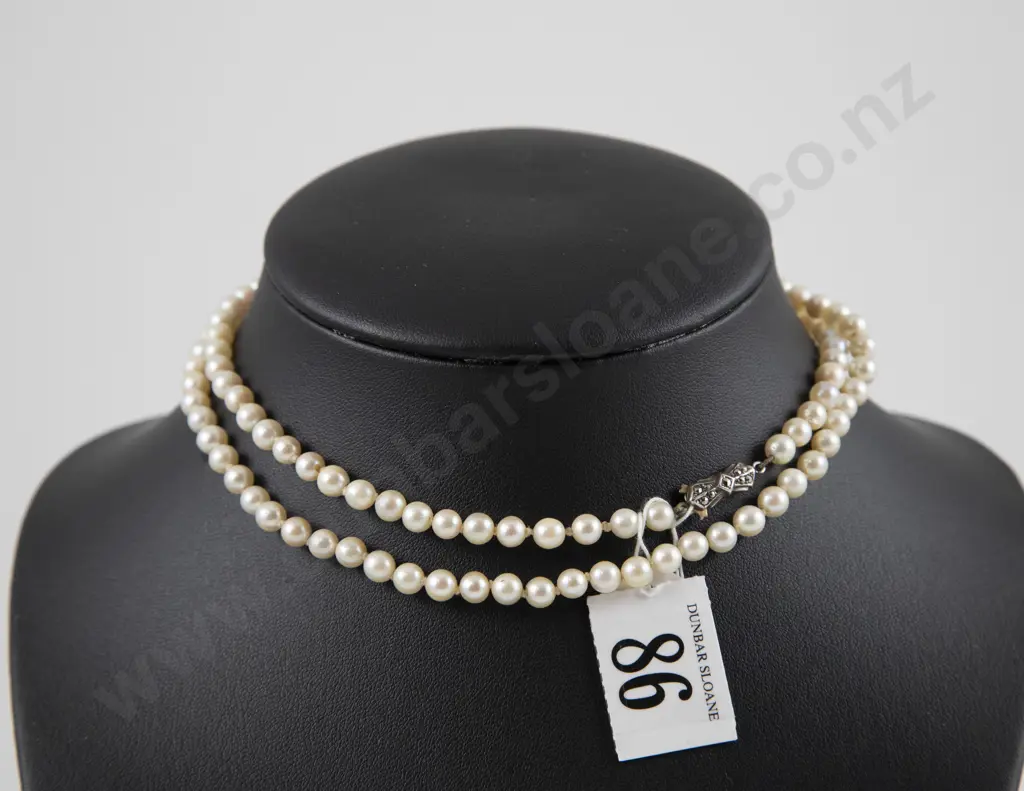 Single Strand Graduated Cultured Pearl Necklace Image 1++