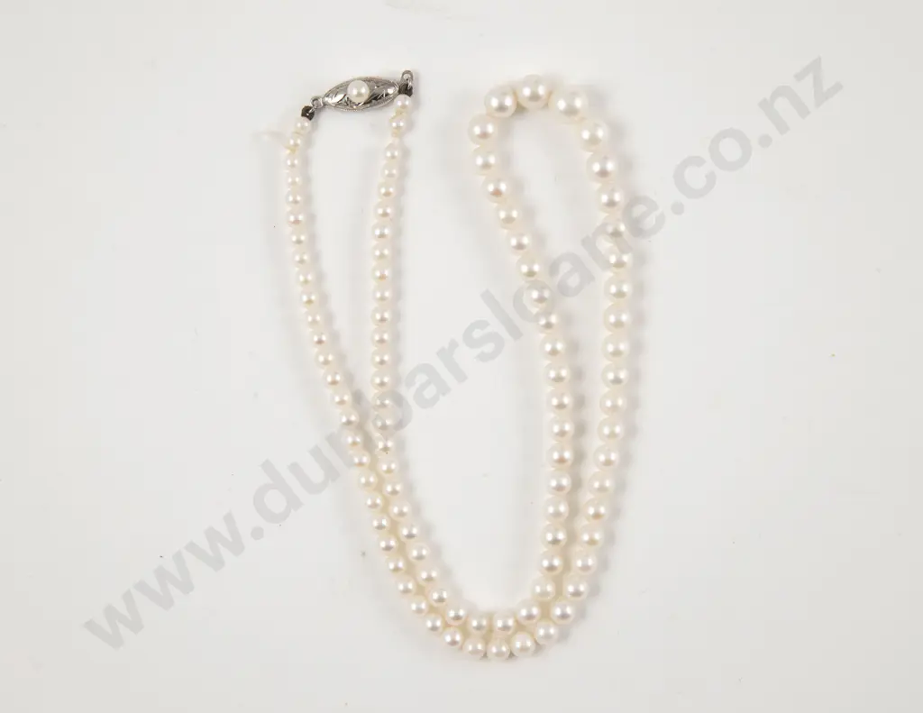 Single Strand Graduated Cultured Pearl Necklace Image 1++