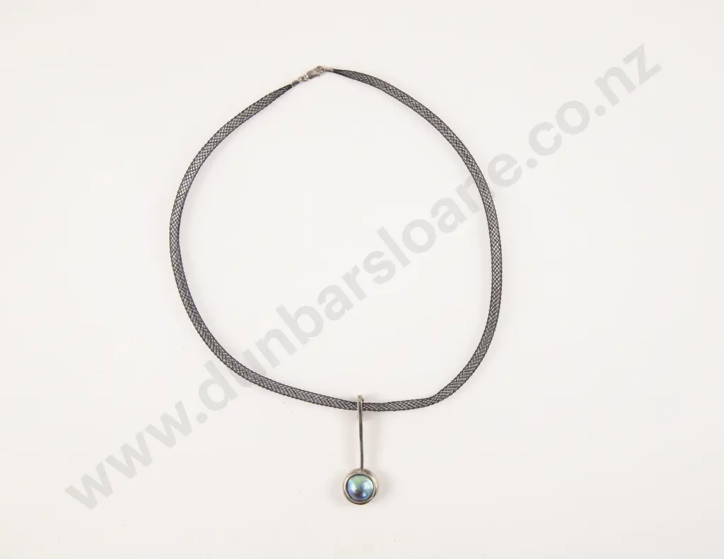 S/S Pacific Blue Paua Pearl Pendant Enhancer Image 1++
