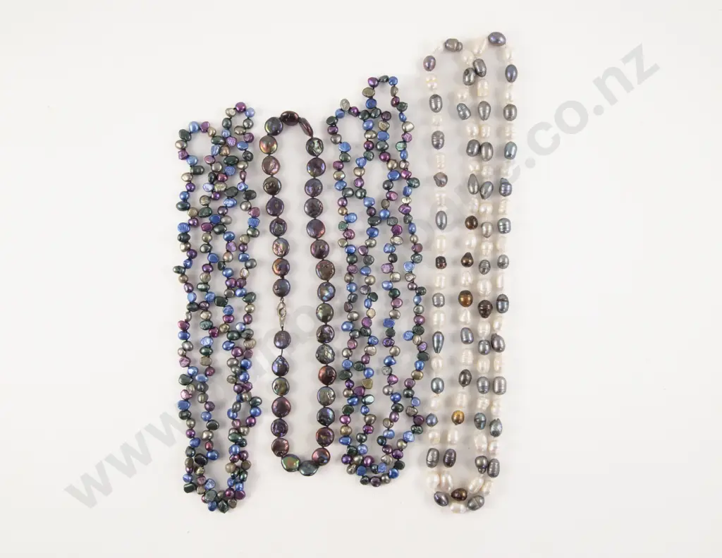 Three Fresh Water Pearl Opera Length Necklaces and One Other Image 1++