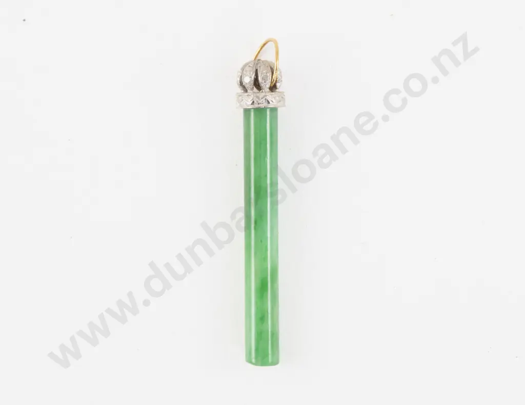 S/S Mounted Jade Pendant Image 1++