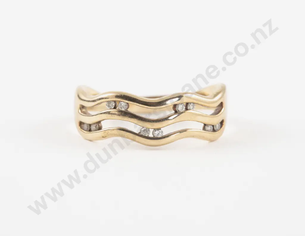 9ct Ten Stone Diamond Fancy Band Ring Image 1++