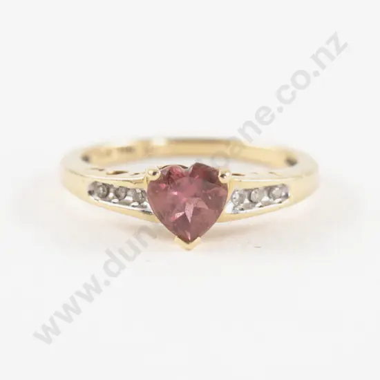 14ct Seven Stone Pink Sapphire and Diamond Ring