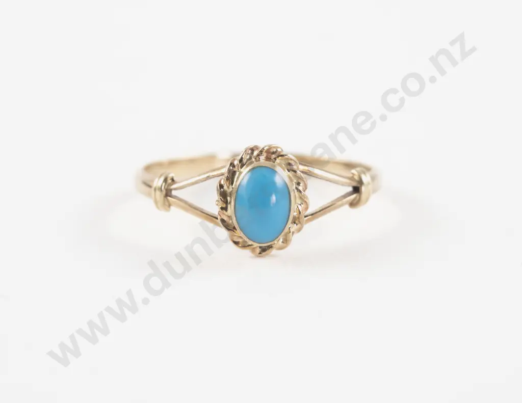 9ct Single Turquoise Ring Image 1++
