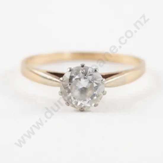 9ct Single White Spinel Ring