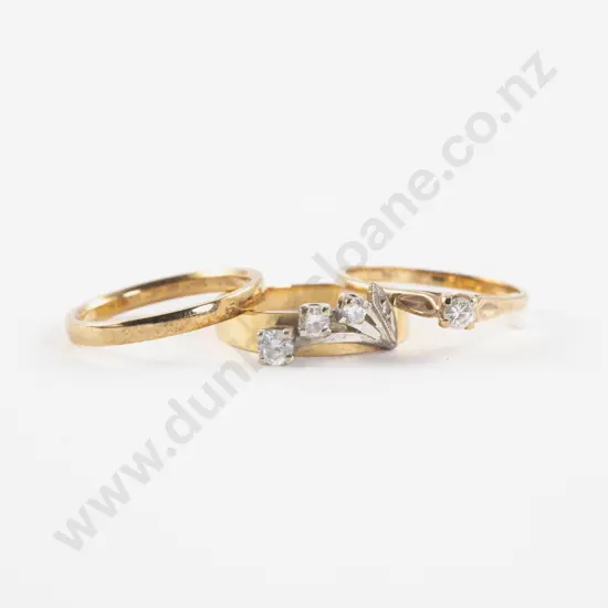 9ct Solitare Diamond Ring with Wedding Band