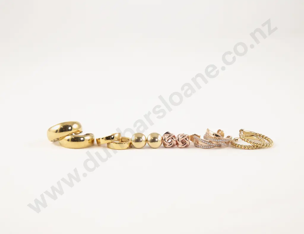 Collection of Six Gold Plated Earrings Image 1++