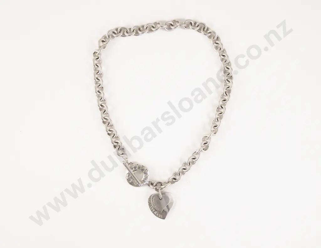 Tiffany & Co S/S Double Heart Pendant Necklace Image 1++