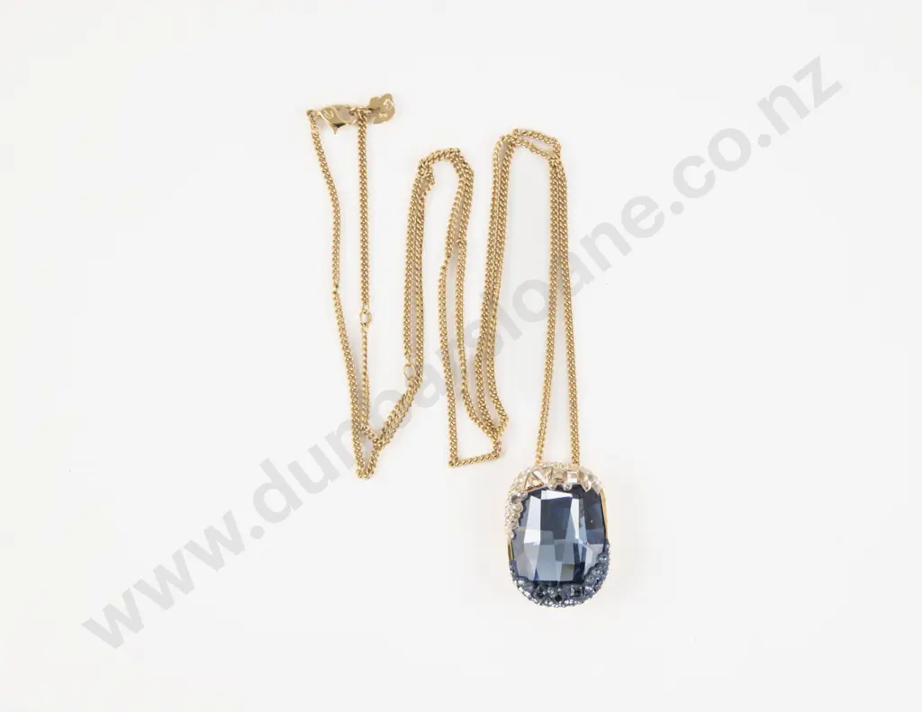 Swarovski Blue Crystal Pendant Necklace Image 1++