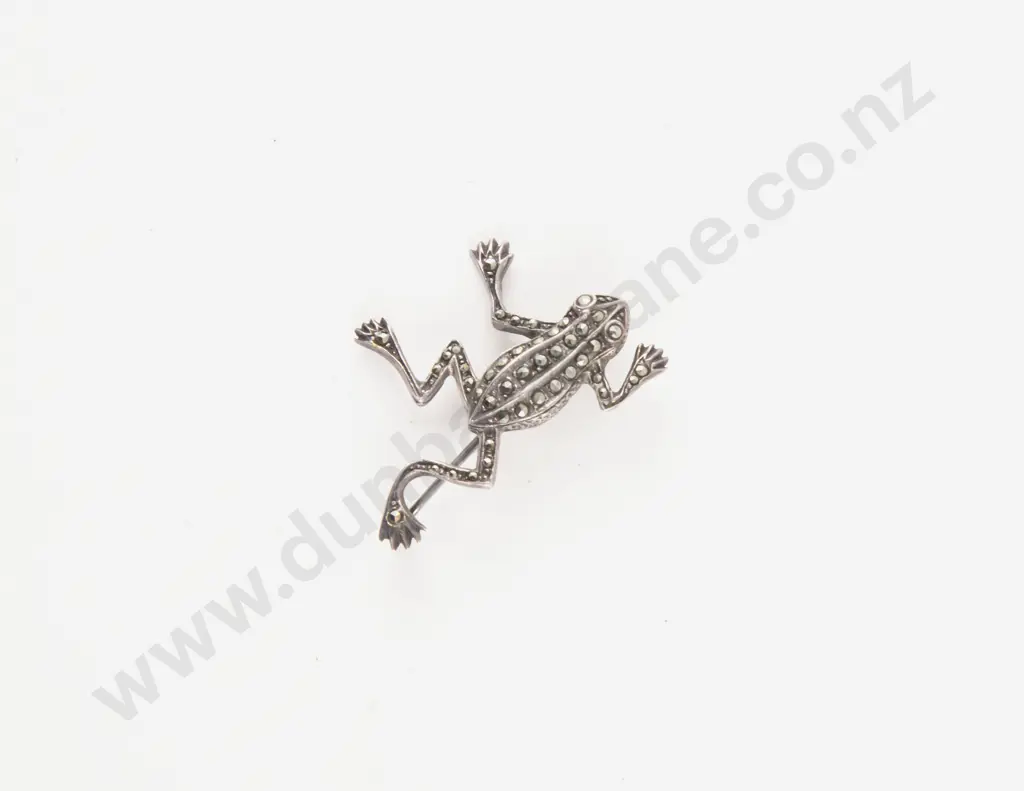 S/S and Marcasite Frog Brooch Image 1++