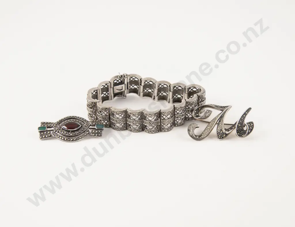 S/S and Marcasite Bracelet Image 1++