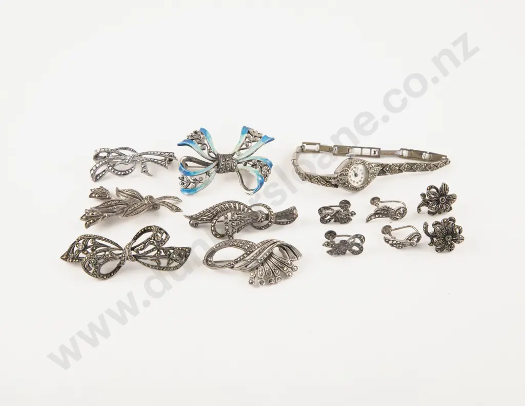 Collection of S/S Marcasite Jewellery Image 1++