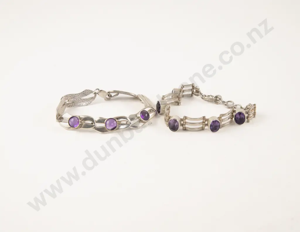 Two S/S Amethyst Bracelets Image 1++