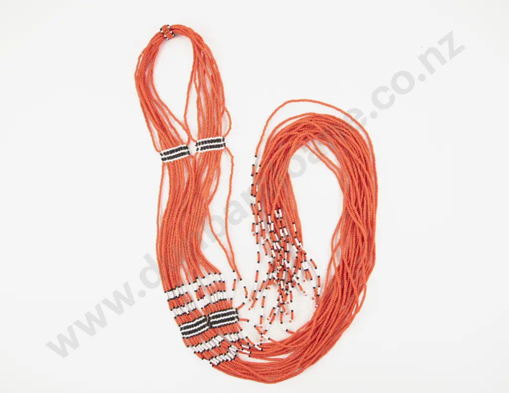 Vintage African Tribal Seed Bead Necklace Image 1++