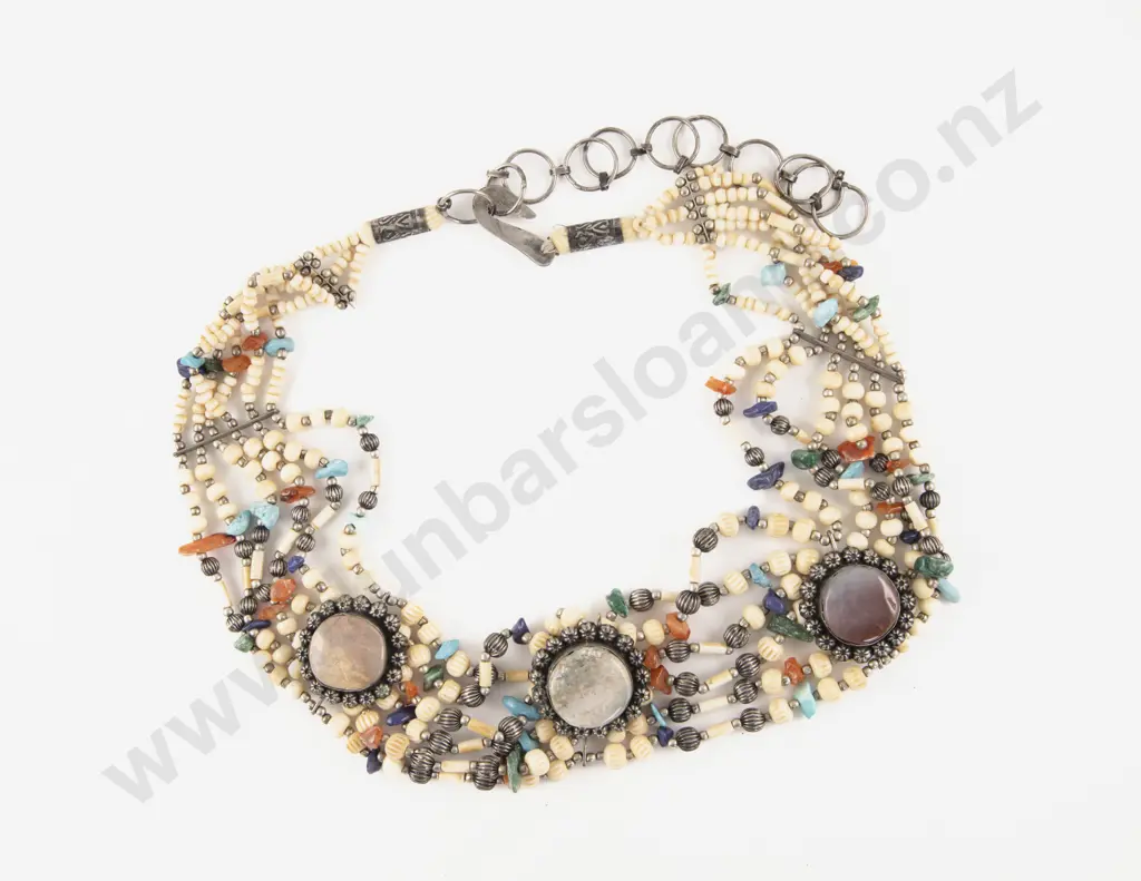 Bone Bead and Agate Belt Image 1++