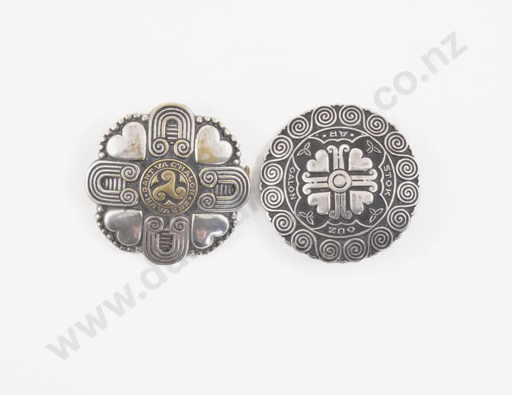 French Jeweller Pierre Peron Vintage Celtic Love Brooches Image 1++