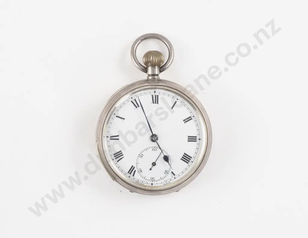 S/S Open Face Lever Wind Pocket Watch Image 1++