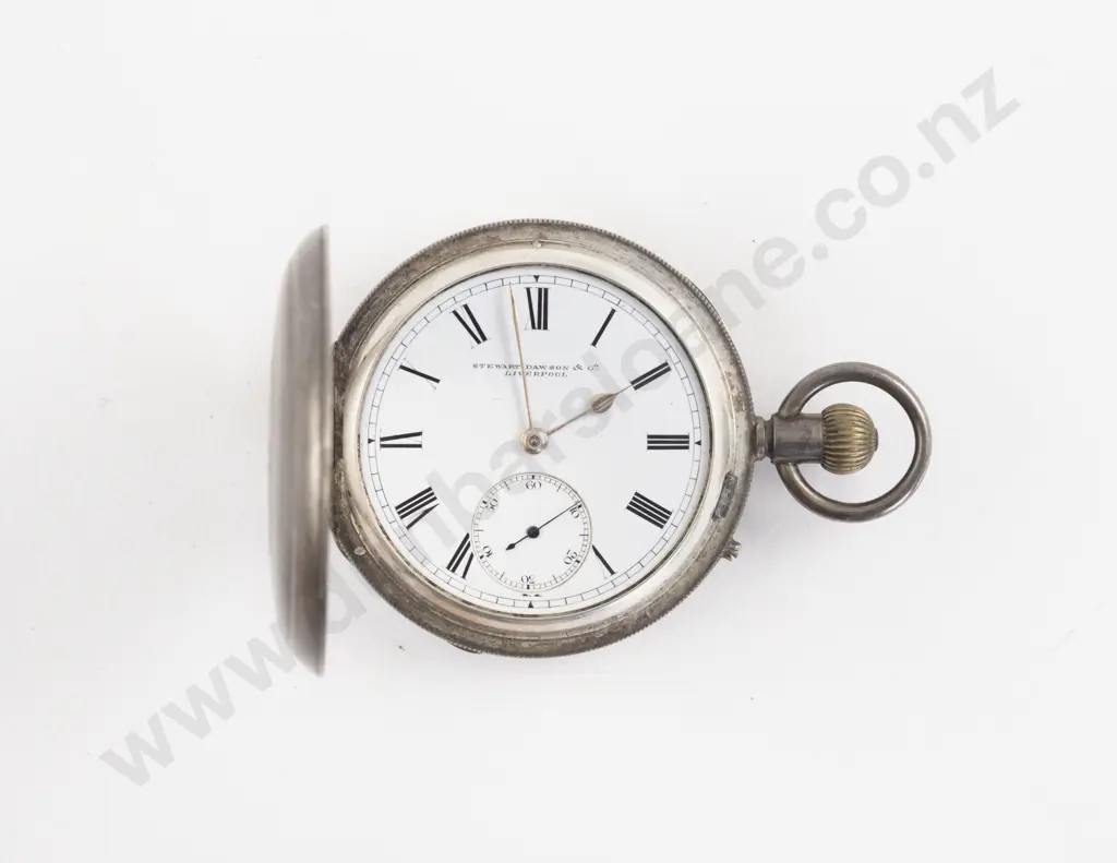 S/S Hunter Cased Lever Wind Pocket Watch Image 1++
