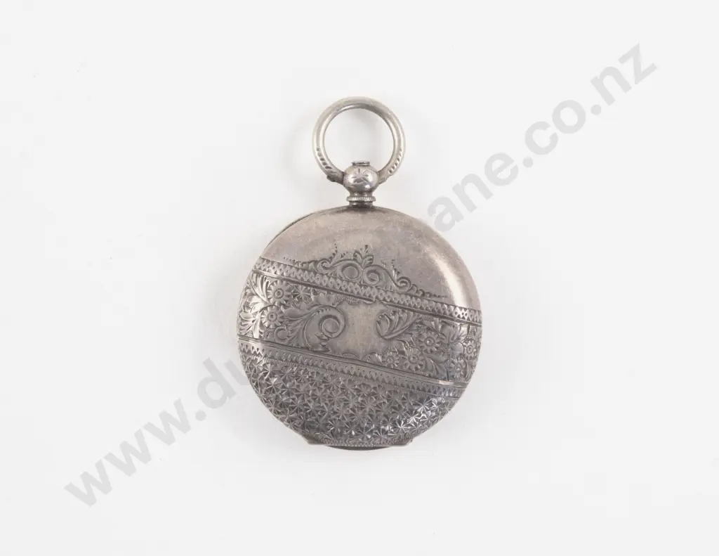 .935 Silver Hunter Cased Key Wind Small Pocket Watch Image 1++