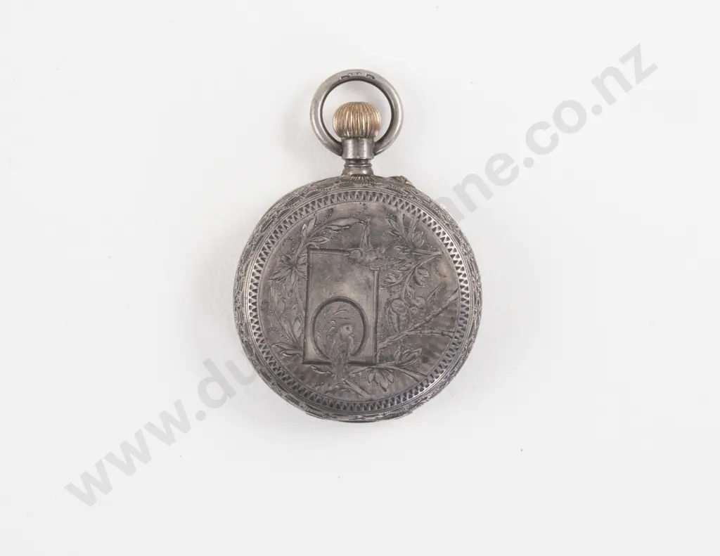 .935 Silver Hunter Cased Lever Wind Small Pocket Watch Image 1++