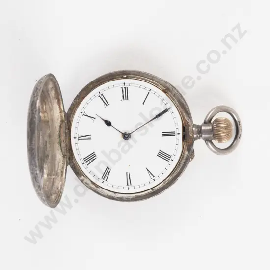 .935 Silver Hunter Cased Lever Wind Small Pocket Watch