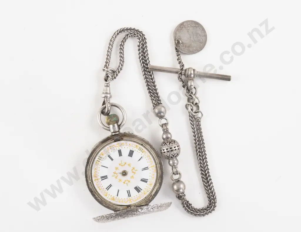.935 Silver Hunter Cased Lever Wind Pocket Watch Image 1++