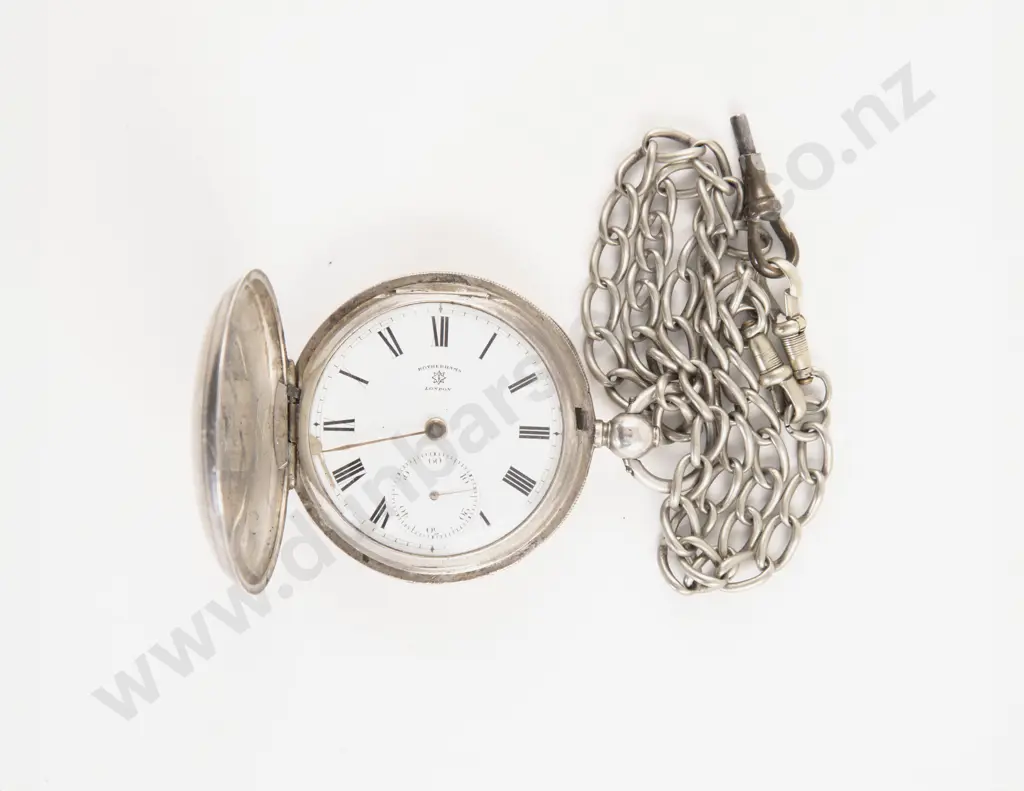 Rotherhams S/S Hunter Cased Key Wind Pocket Watch Image 1++
