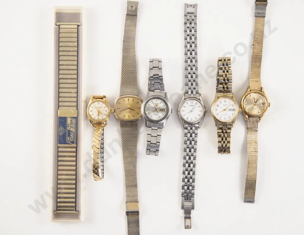 Omega De Ville Wrist Watch with Collection of Five Ladies Wrist Watches Image 1++