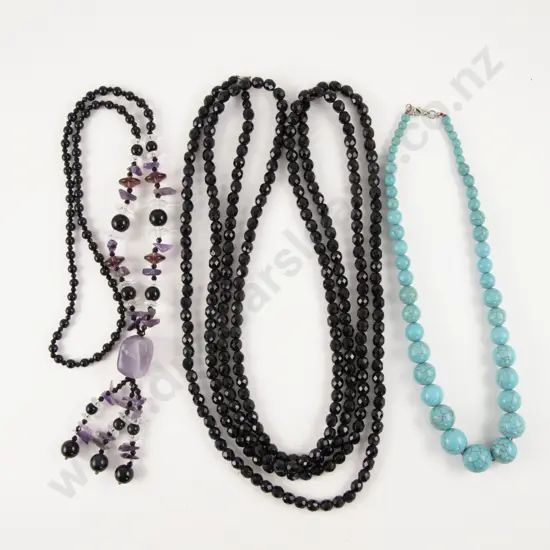 Single Strand French Jet Crystal Opera Length Necklace