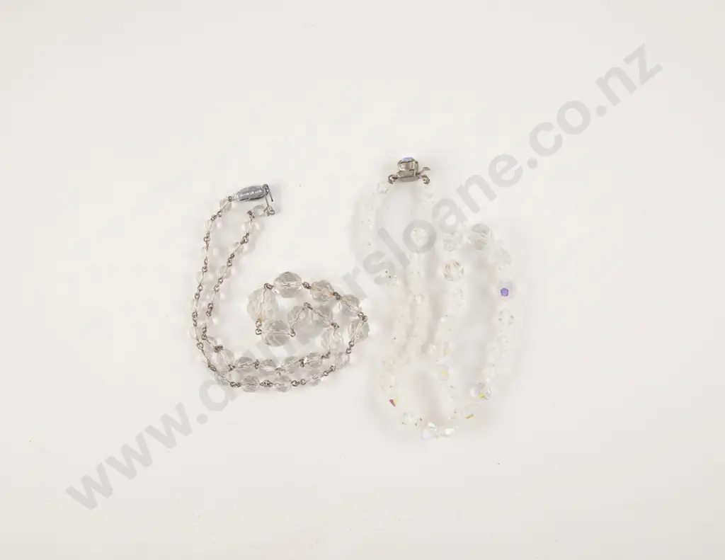 Two Single Strand Crystal Bead Necklaces Image 1++