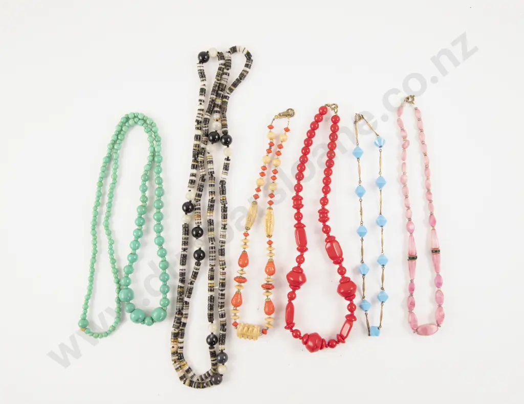 Six Various Beaded Necklaces Image 1++